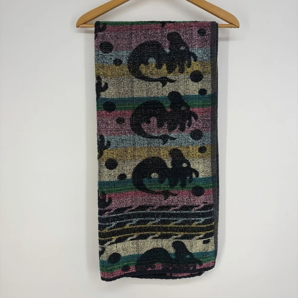 Vtg Kaufman Multicolored Tropical Beach Pool Towel 28